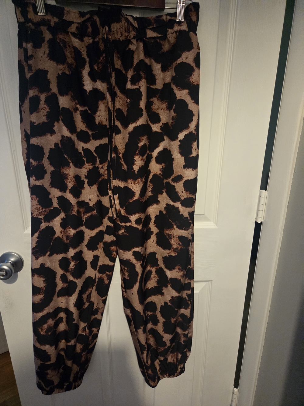 Leopard Print Jogger Pants - Brown & Black